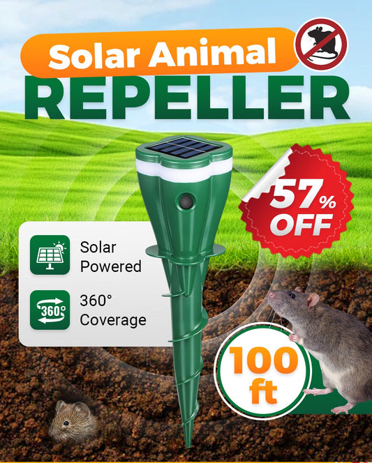 🌸Hot Sale 50% OFF☘️Solar Powered Waterproof Screw Mole Repellent