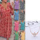 💖LAST DAY SALE 50% OFF💖Bohemian casual print V-neck waist wrap long dress
