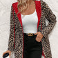 Hooded double-faced leopard print coat