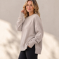 ✨ Women's Soft Knit Oversized Sweatshirt — Relaxed Fit & Side Slit ✨