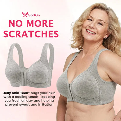 👙💪 Adjustable Front Closure Push-Up Bra – Wire-Free, Seamless & Side Support  ✨