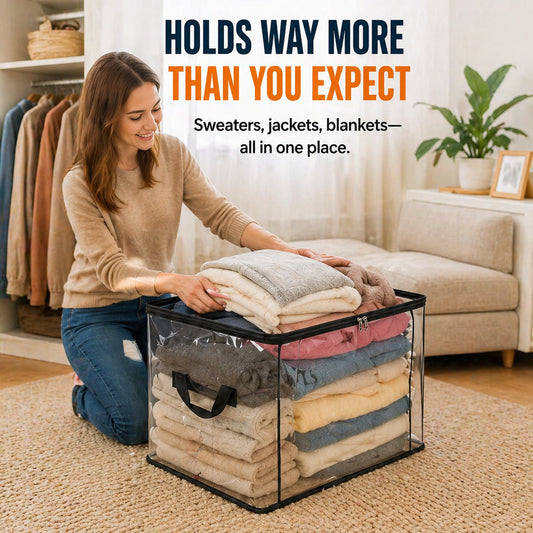 Transparent Large-Capacity Dustproof & Moisture-Proof Book Storage Bag