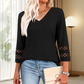🌞Summer Sale 49% OFF🔥Women’s Solid Casual V-Neck Top with 3/4 Sleeves