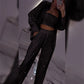 🌟New arrivals at half price-Women's Sequin Blazer & Wide-Leg Pants Three-Piece Set