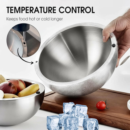 🧊Double-walled stainless steel chilled fruit & salad bowl