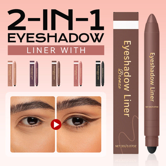 2-in-1 Eye Shadow and Eyeliner with Blending Brush