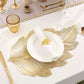 3D Gold-Embossed Leaf Placemat – Heat-Resistant & Non-Slip