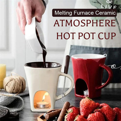 🎁Last Day 49% OFF🍫 🔥Handmade Chocolate Melting Mug – The Cozy Fondue Experience