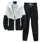 💥Men's Comfortable Color-Block Hooded Jacket & Drawstring Pants