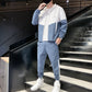 💥Men's Comfortable Color-Block Hooded Jacket & Drawstring Pants