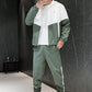 💥Men's Comfortable Color-Block Hooded Jacket & Drawstring Pants
