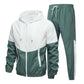 💥Men's Comfortable Color-Block Hooded Jacket & Drawstring Pants