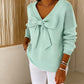 Women’s V Neck Bow Sweater