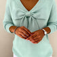 Women’s V Neck Bow Sweater