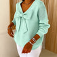 Women’s V Neck Bow Sweater
