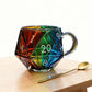 Rainbow Glass D20 Dice Mug with Handle