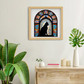 Stained Glass Cat Silhouette Wooden Puzzle 