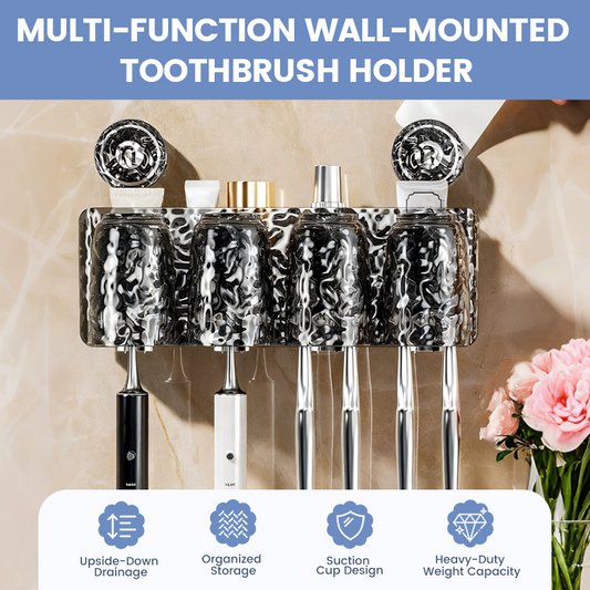 Multi-Function Wall-Mounted Toothbrush Holder
