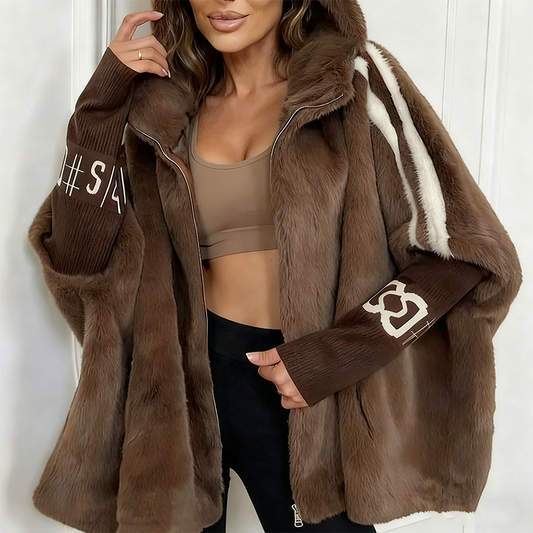 ❄️ Women’s Mink Fur Hooded Zip-Up Coat – Plush Warm, Effortless Style for Winter Daily & Casual Outings
