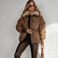 Women’s Stylish Short Down Jacket With Fluffy Collar