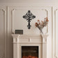 Elegant Rose Cross Metal Wall Decoration