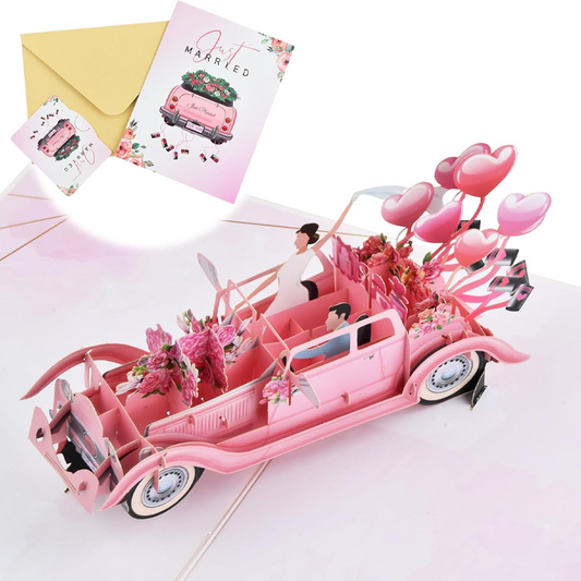 3D Pop-Up Wedding Car Greeting Card