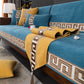 Non-Slip Sofa Cover with Greek Key Border