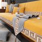 Non-Slip Sofa Cover with Greek Key Border