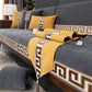 Non-Slip Sofa Cover with Greek Key Border