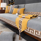 Non-Slip Sofa Cover with Greek Key Border