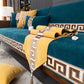 Non-Slip Sofa Cover with Greek Key Border