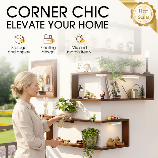 🥳2026 HOT SALE🥳 💝Rustic Wood Corner Wall Shelf
