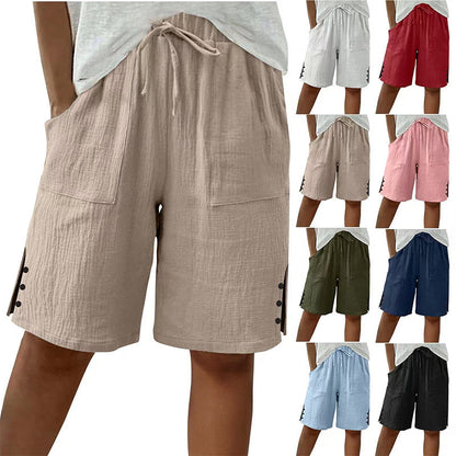 ⏰🔥LIMITED TIME 50% OFF!🔥Women's Summer Shorts with Side Button Detail