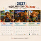 ⏳LAST DAY SALE ONLY ￡6.9!!🔥2027 Funny Highland Cow Wall Calendar | A4 Hanging Calendar | Designed by Isabel Kline