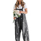 👖Women's Floral Print Loose-Fit Denim Overalls