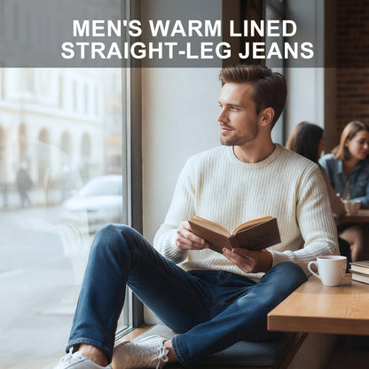 ✨ Men's Warm Lined Straight-Leg Jeans — Durable Denim & Relaxed Fit 👖