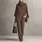 🌸 Free shipping | Women's Cowl-Neck Cape & Wide-Leg Pants 2-Piece Set