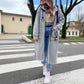 ✨ Women's Longline Hooded Sweatshirt with Letter Patchwork & Zip-Up Design 🧥