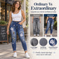 ✨ Women's High-Waist Stretchy Skinny Jeans with Floral Embroidery 🌸