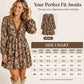✨ Women's Vintage Floral Print Long Sleeve V-Neck Dress — Boho Style 🌿
