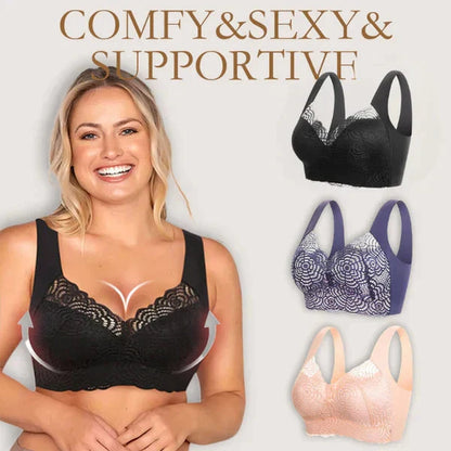 ✨ Women's Seamless Wireless Lace Bra (3-Pack): Lifting, Stretchy & Comfortable 🩰