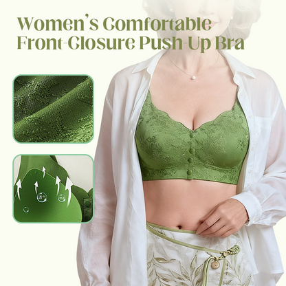 ✨ Women's Front-Clasp Seamless Bra — Wireless Push-Up & Breathable 🎀