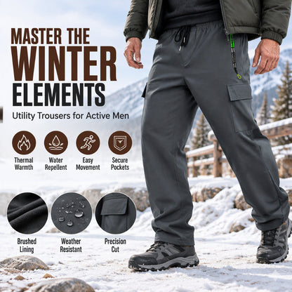 ✨ Men's Warm Cargo Pants — Plush-Lined, Water-Repellent & Durable 🏕️