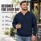 ✨ Men's Waffle Knit Sweatshirt with Front Pocket: Soft & Breathable ☕