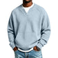 ✨ Men's Waffle Knit Sweatshirt with Front Pocket: Soft & Breathable ☕
