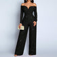 ✨ Women's Chic Off-Shoulder Sequined Jumpsuit — Elegant & Eye-Catching 🌟