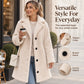 ✨ Women's Longline Teddy Coat with Lapel: Soft, Warm & Button-Down 🧥