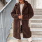 ✨ Women's Longline Teddy Coat with Lapel: Soft, Warm & Button-Down 🧥