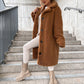✨ Women's Longline Teddy Coat with Lapel: Soft, Warm & Button-Down 🧥