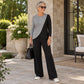 ✨ Women's Color Block Ribbed Knit 2-Piece Set: Asymmetrical & Chic 👗